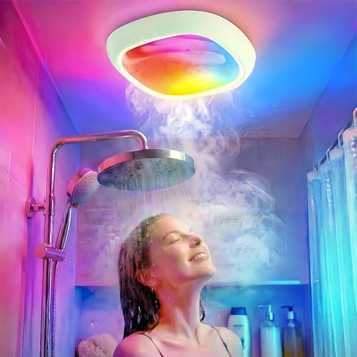 RGB Akku Deckenlampe Ohne Stromanschluss mit Bewegungsmelder, IP54 12000mAh 550LM LED Deckenleuchte Batteriebetrieben mit Fernbedienung Batterie Garage Lampe Aufladbar Kellerlampe für Innen Bad Keller