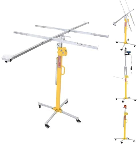 MDDKOP 3/3,5/4 m Trockenbau-Hebebühne für die Decke, 110 Pfund Hochleistungs-Sheetrock-Hebebühne, rollender Trockenbau-Hebebühnen-Plattenaufzug, verstellbare aus Stahlmaterial, Bauwerkzeuge(4M(13.1ft)