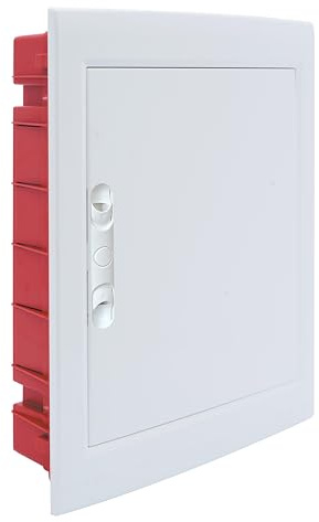 Centralino Da Incasso Da 24 Moduli, 330x420x80mm, Sportello Bianco, IP40 Da Interno, Telaio Estraibile, Ideale Per Installazioni Elettriche Domestiche e Industriali