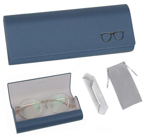 luluaday Brillenetui Leder Magnetisch Hardcase mit Mikrofasertuch, Brillen Sonnenbrillen Etui im und Herren für unterwegs Meisten Brillen Sonnenbrille Lesebrille Sportbrille（Olivgrün）