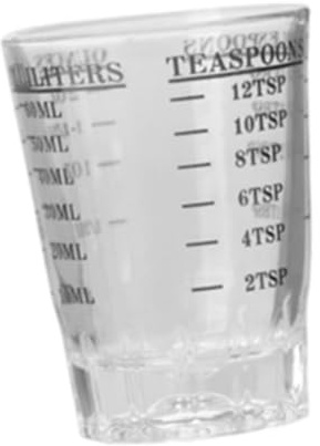 Gcljlmy Verre doseur TSP Ml - Verre à vin lourd - Pour la farine - Pour mélanger de délicieuses boissons (60 ml)