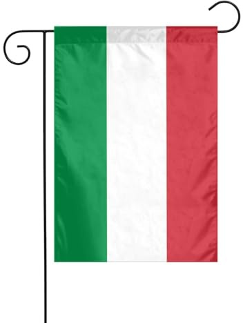 WHJSHOP Banderas de jardín con imagen de bandera italiana de 12 x 18 pulgadas para decoración de patio con 3 cm de ancho de posición de poste (solo bandera, no incluye mástil)
