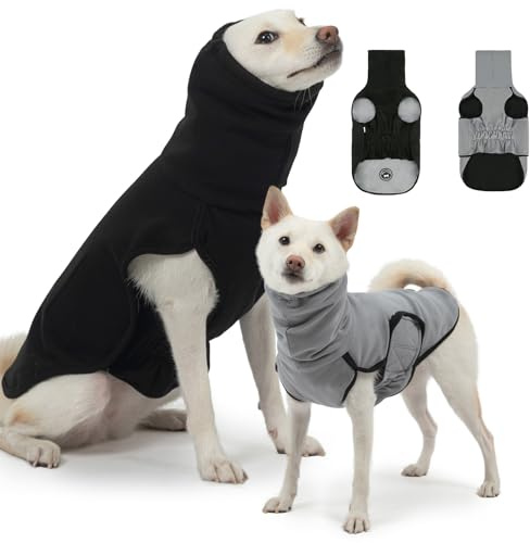 BEAUTYZOO Reversible Dog Anxiety Vest, Calming Thunder Jacket with Hood, XS