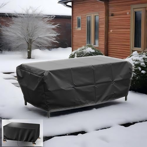 AJALGZ Abdeckplane für Gartenmöbel 210x100x75cm/LxWxH Wasserdicht Schutzhülle Gartentisch, Anti-UV 420D Oxford Abdeckplane Rechteckige Abdeckung Gartenmöbel Winterfest