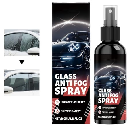 Spray antivaho para parabrisas, 100 ml, resistente al agua, de larga duración, removedor de película de para parabrisas de coche, para gafas, espejos retrovisores, lentes de cámara, remolque