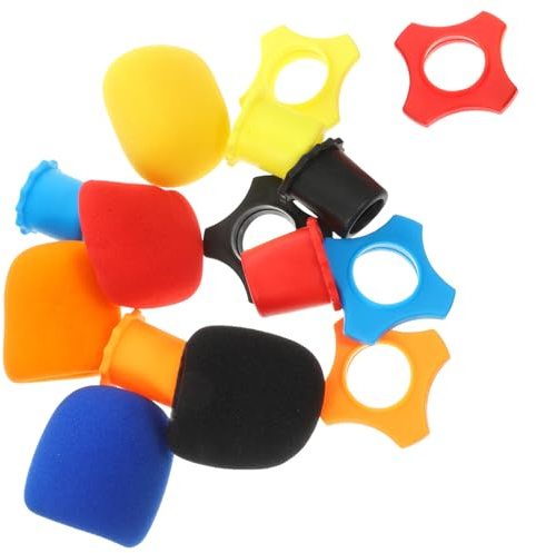 Beaupretty 15 Piezas de Funda de Esponja para Micrófono Anillos Antivuelco y Parabrisas para Protección y Uso en Micrófonos Inalámbricos Escenario Color Aleatorio