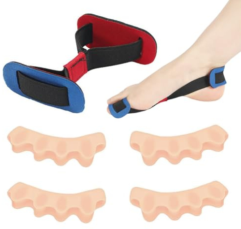 FUHAMJ 3 Pezzi Separatore Dita Piede A Cinque Fori, Divaricatore Dita Piedi, Distanziatori Protezione Dita, Per Camminare, Evitare Sfregamenti E Alleviare Pressione, Con Cintura Da Allenamento(C)