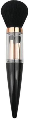 Resor makeupborstset – syntetiska borst, avtagbar – kosmetisk borste för resor och ansikts-make-up, för löst puder, rouge, ögonskugga, concealer, , kontor, sovsal, utomhus, semester