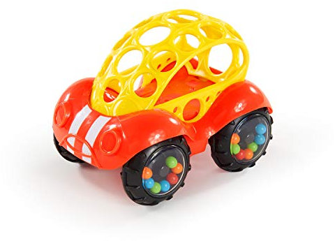 Bright Starts, Oball, Spielzeugauto mit Rassel, Gelb-rot