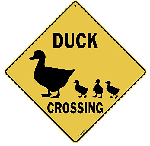 CROSSWALKS Duck Silhouette 12 X 12 Aluminum Sign (X370)