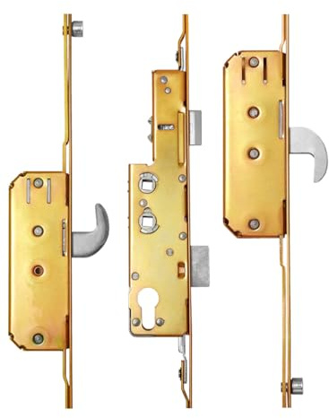 Avocet WMS Upvc Door Lock 2 Hooks 2 Rollers 35mm Backset Yellow Brassy