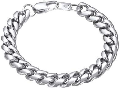 Richsteel edelsthal herren Panzer armband in 10mm breit 21cm lang jungen armschmuck als besten Valentinstaggeschenke/Vatertaggeschenke/Geburtstaggeschenke