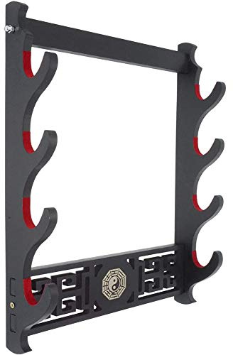 Z-fiber Schwert Wandhalterung Schwerthalter Display Stand Gepolstert Katana Wakizashi Genji und Samurai Schwerter Klatschmuster,4 Tier