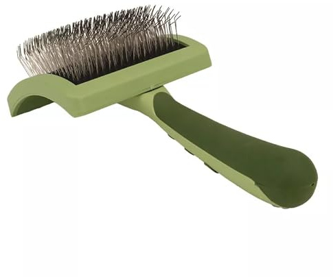 Coastal Pet - Safari - Curved Firm Slicker Brush with Coated Tips for Long Hair, No Color, Medium (6.5 L x 4.0625 W)