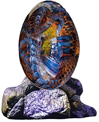 Prevessel Lava-Drachen-Ei-Ornamente, Kristall-Harz-Drachenei mit Display-Basis, Skulptur, Display, Briefbeschwerer, Schreibtisch-Dekoration