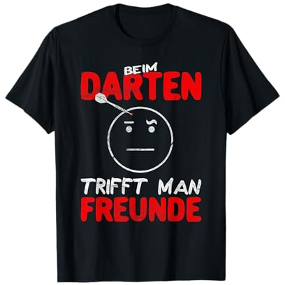 Dartspieler Dart Motiv Beim Darten trifft man Freunde Darts T-Shirt
