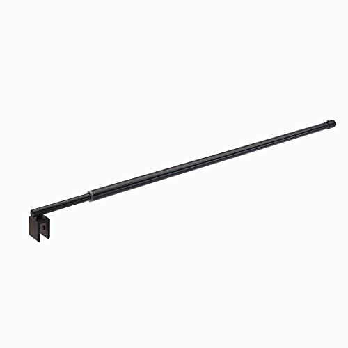 i-flair Haltestange für 6/8/10 mm Walk In Duschwände mit drehbarem 360° Gelenk - Stabilisator schwarz matt mit Verstellbereich 80-123 cm für Glasduschen 20BM