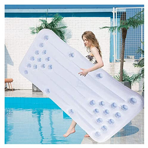 Siunwdiy Bierpong Tisch Beer,Pong luftmatratze mit 28 Tassenlöchern aus PVC, Pool Party Float für Schwimmbäder Strände Camping mit Kühlfach Schwimmzubehör,180 * 80 * 12CM