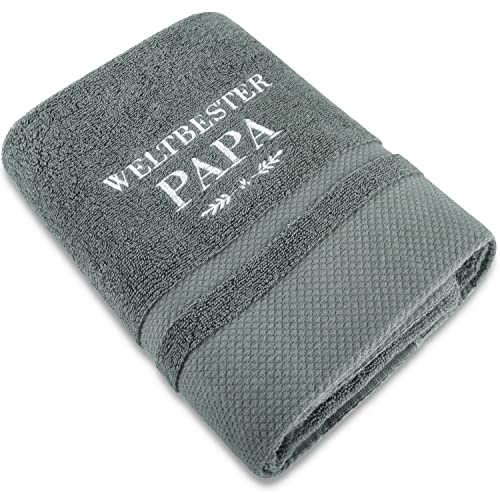 Rebundex Weltbester Papa Geschenk Handtuch 50x100 Geschenke für Papa Geburtstagsgeschenk Vatertagsgeschenk Weihnachtsgeschenke Weihnachten Badetuch Valentinstag Jubiläen