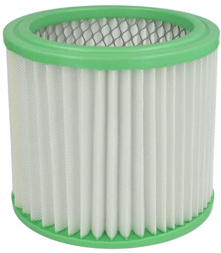 vhbw Faltenfilter kompatibel mit Navaris Aschesauger (10L 800W) Staubsauger - Filter, Patronenfilter, Papier/Kunststoff, weiß grün