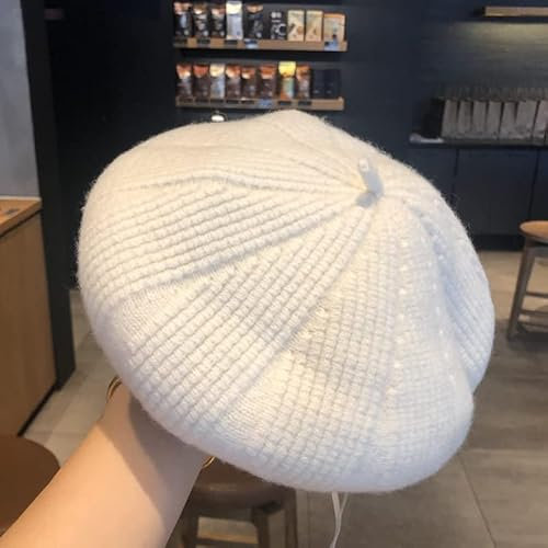 Damen Herren Wintermütze 1 Farben Damen Winter Baskenmütze gestrickt Retro Maler Baskenmütze Aunty
