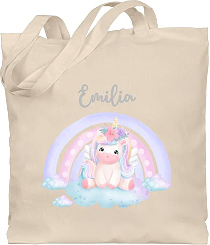 Geschenk mit Namen personalisiert by Shirtracer - Baumwolltasche - Einhörner - Einhorn Unicorn Süß