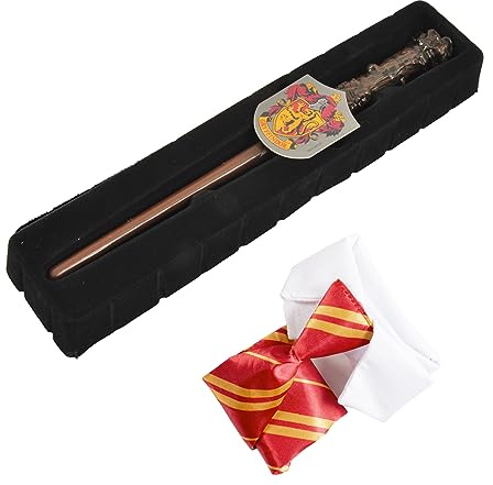 Ciao- Kit Travestimento Harry Potter (Bacchetta 30cm, Cravatta e Stemma Grifondoro Gryffindor) in giftbox