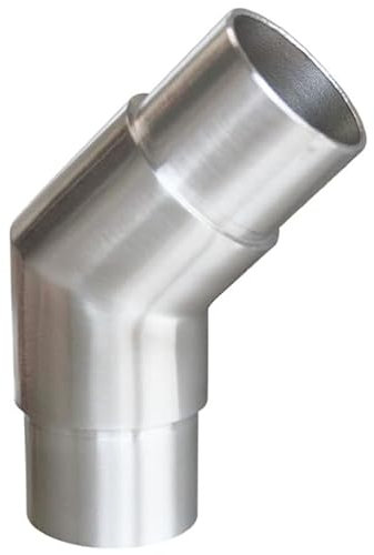 Steckfitting mit 135° Winkel, für Rohr Ø 48,3x2,0 Edelstahl V2A Rohrverbinder Verbinder für Rohre Geländerbau Geländer Treppen Balkongeländer Terrassengeländer Balkon Terrasse