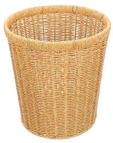 Panier de Rangement en Rotin Plastique pour Maison, Salon Cuisine | Aspect Tressé Rustique, Plastique Réutilisable, Capacité Raisonnable, pour Fruits et Articles Divers