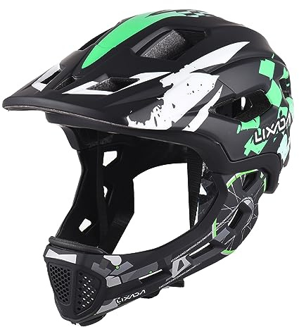 Lixada Casco da ciclismo per bambini, casco da bici per bambini staccabile integrale. Casco sportivo per bambini per MTB, BMX, skateboard e scooter con mento rimovibile per piccoli atleti.