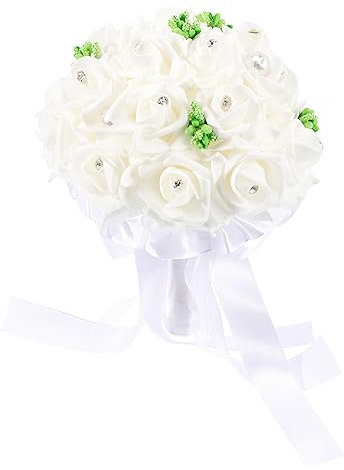 Abaodam Künstlicher Rosenstrauß Brautstrauß Mit Schaumrosen Für Hochzeiten Brautjungfern Und Festlichkeiten Romantische Dekoration Für Verschiedene Anlässe