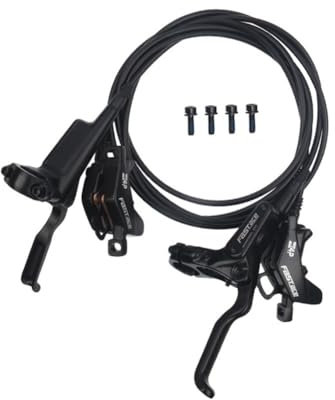 MIRODO MTB-Hydraulik-Scheibenbremsen-Set 4-Kolben-Hydraulik-Scheibenbremse Links Vorne Rechts Hinten 950/1800mm Schlauch Hochfeste Alu-Legierung Hebel Und Bremssättel Fahrrad-Scheibenbremsen-Set