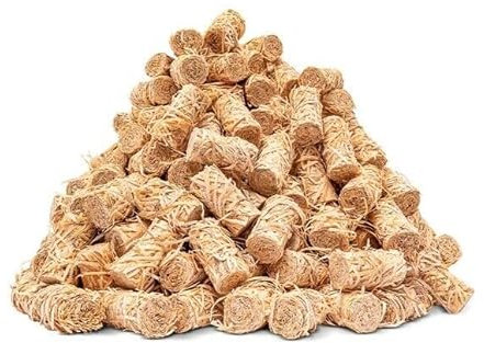 Natural Firelighters - Quick Wood Wax Wool Flame Fire Lighters For Log Burners | Great For Lighting Fires In Stoves, Charcoal BBQ's, Pizza Oven & Smokers - Safe & Clean, Eco Friendly (400)