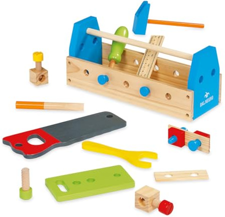 Dal Negro - Mastro's Toolbox, Cassetta degli Attrezzi in Legno. Gioco Adatto ai Bambini 4+