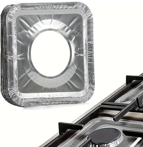 cozydiscount Lot de 30 - Ecocuiseurs Jetables - Protections ignifuge Aluminium pour les Cuisinières à gaz - Anti-salissures et Incendie (30)