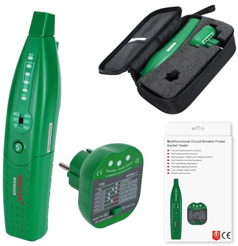 Localisateur de Circuit HISITEK et Testeur de Câble avec Détecteur de Cable électrique, Fonctionnalité Complète pour Installations 110-250V AC, Traceur Cable, Prise Conforme Norme UE【Sans batterie】