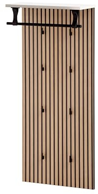 Schildmeyer Loft Hakenpaneel 157121, Mattweiß/Akustikpaneel Optik, 50 x 20,9 x 110,6 cm