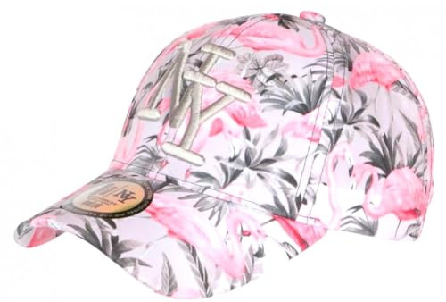 Hip Hop Honour Flamingo-Kappe, Original, NY Baseball, Flamingo, Unisex, Grau