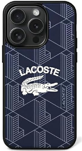Lacoste LCHMP15XPIGV Coque pour iPhone 15 Pro Max 6,7 pouces Marine Rigide Monogramme Logo Vintage