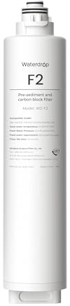 Waterdrop F2 Filtre pour Systèmes RO X8/X12/X16, Durée de 6 Mois | Longue Durée de Filtration, Filtration de Précision en 5 Étapes