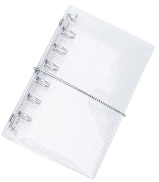AxeWoodz Clear A7 Trifold Binder with Bandage Loose Leaf 6 Ring Transparent Cash Stuffing Personal Planner