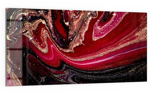 DEQORI Glas-Magnettafel | 100x50 cm cm groß | Motiv Marmor-Lavafluss | Memo-Board aus Glas | Magnetboard inkl. Magnete, Stift & Tuch für Küche & Büro | Tafel magnetisch & beschreibbar