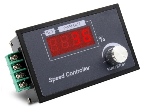 Binghe DC 6-60V Motordrehzahlregler Mit Drehknopf - 1-100KHZ Einstellbare Frequenz, LED Numerische Anzeige, 0-100% Speed Control, Sanfter Start/Stopp Für DC-Motoren