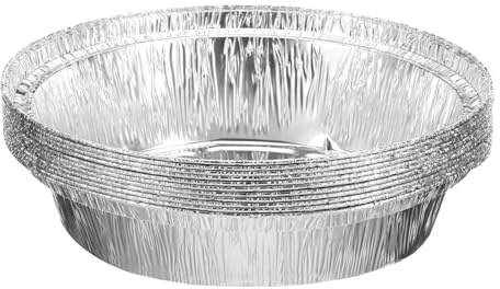 sourcing map 10pcs Aluminum Foil Pie Pans 6.3 Round Disposable Non-Stick Baking Pans for Pies Quiches Tarts Baking Cooking Reheating Parties, Silver