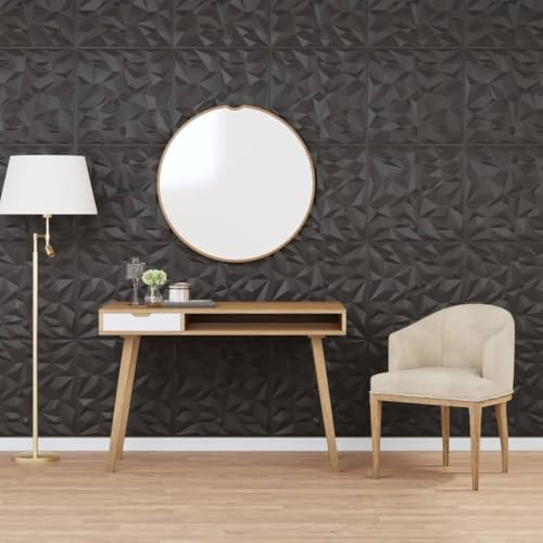 Matériaux de construction, panneaux murauxPanneaux muraux 24 pièces Noir 50 x 50 cm XPS 6 m² Améthyste
