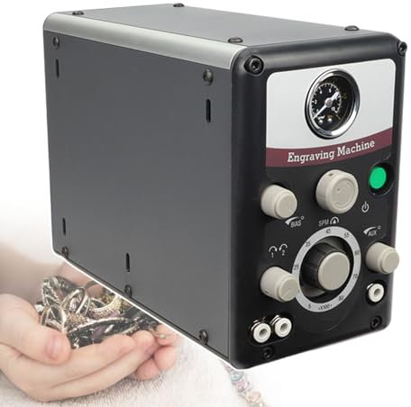 pealiritansemen Máquina Grabadora Neumática De Joyería De Doble Cabezal, Máquinas De Grabado Manual Neumáticas De 1200-6000 RPM, Buril Neumático, para Artesanía De Joyería/Hierro Forjado