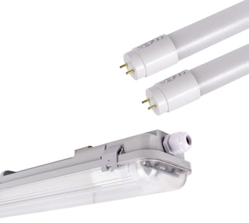 B·LED BARCELONA LED - Kit pantalla estanca doble 150cm + 2 tubos LED T8 24W - 4000K - Blanco Neutro