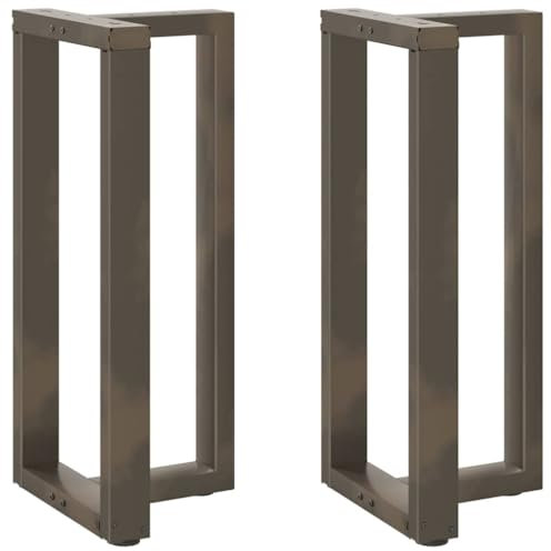 Generisch Kangmusi Bartischbeine T-Form 2 STK. Naturstahl 40x35x(90-91) cm Stahl, Schwarz 4013075