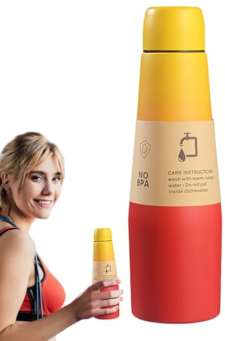 Gourde De Sport,Gourde Isotherme Sous Vide - Grande Bouteille Étanche En Acier Inoxydable Pour Hommes Femmes Salle De Sport Maison Bureau École Camping Randonnée