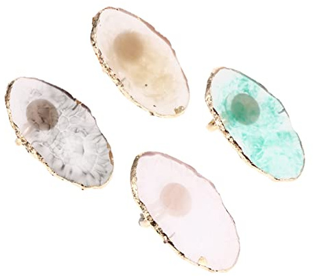 Hohopeti 4 Stück Teiliges Resin Marmor Nageldisplay Nagellack Mischpalette für DIY Nail Art Robuste Acrylplatte in Verschiedenen Farben für Professionelle Maniküre und Kreative